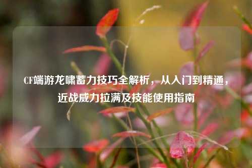 CF端游龙啸蓄力技巧全解析,从入门到精通,近战威力拉满及技能使用指南