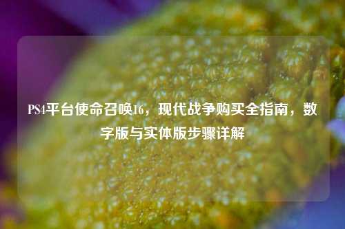 PS4平台使命召唤16，现代战争购买全指南，数字版与实体版步骤详解