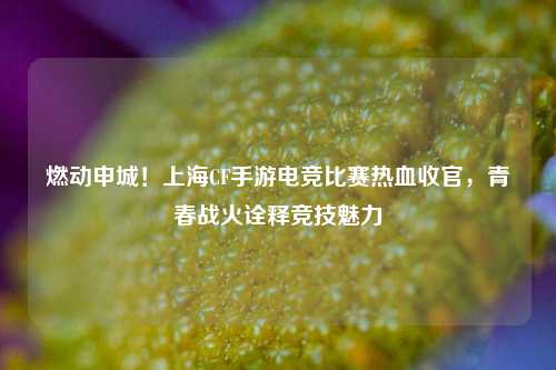 燃动申城！上海CF手游电竞比赛热血收官，青春战火诠释竞技魅力