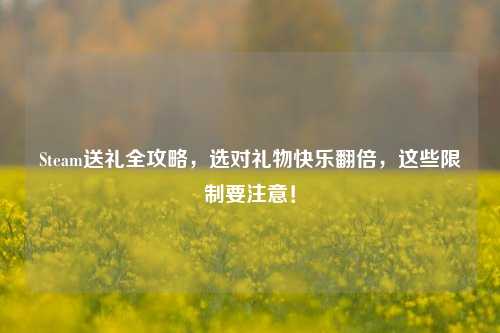 Steam送礼全攻略,选对礼物快乐翻倍,这些限制要注意!