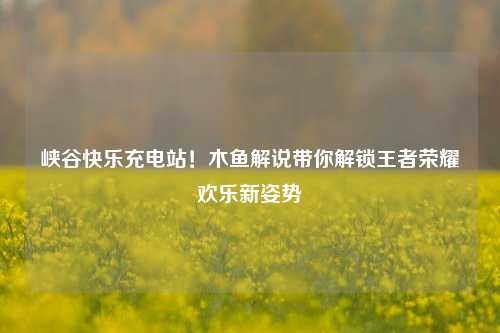 峡谷快乐充电站！木鱼解说带你解锁王者荣耀欢乐新姿势