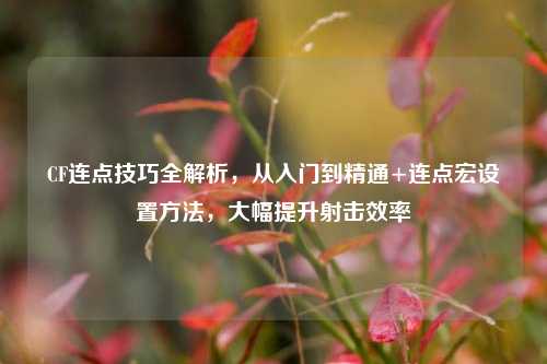 CF连点技巧全解析,从入门到精通+连点宏设置方法,大幅提升射击效率