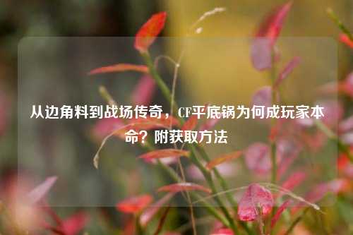 从边角料到战场传奇,CF平底锅为何成玩家本命?附获取方法