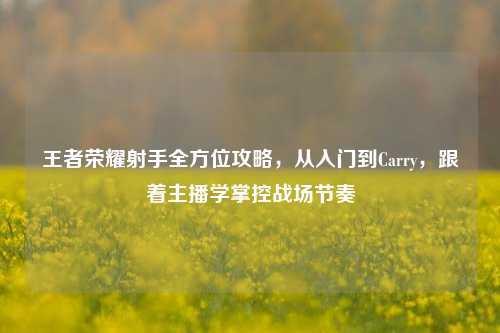 王者荣耀射手全方位攻略，从入门到Carry，跟着主播学掌控战场节奏