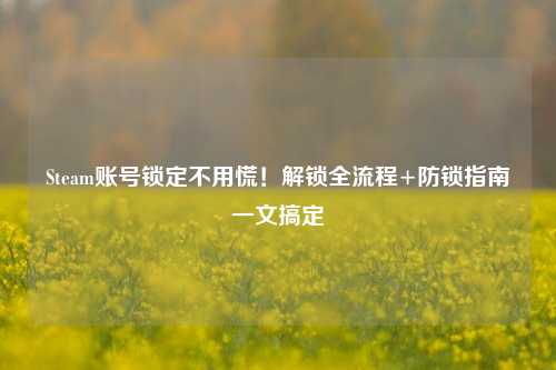 Steam账号锁定不用慌！解锁全流程+防锁指南一文搞定