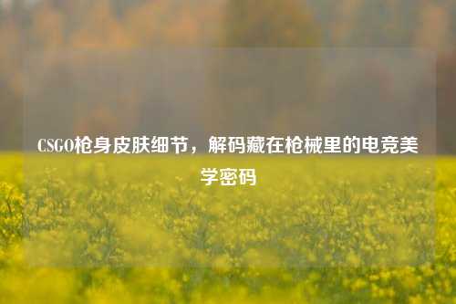 CSGO枪身皮肤细节，解码藏在枪械里的电竞美学密码