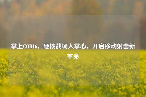 掌上COD16,硬核战场入掌心,开启移动射击新革命