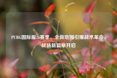 PUBG国际服26赛季,全新地图引爆战术革命,战场新篇章开启