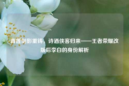青莲剑影重铸，诗酒侠客归来——王者荣耀改版后李白的身份解析