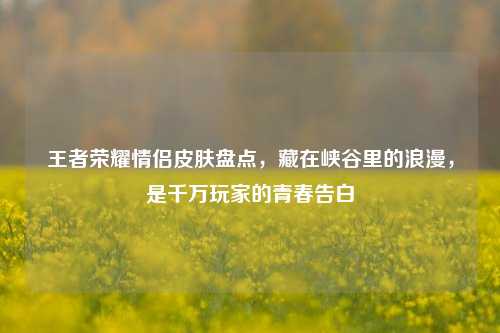 王者荣耀情侣皮肤盘点，藏在峡谷里的浪漫，是千万玩家的青春告白