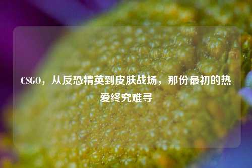 CSGO，从反恐精英到皮肤战场，那份最初的热爱终究难寻