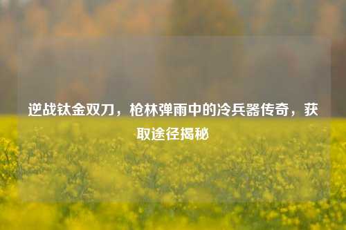 逆战钛金双刀,枪林弹雨中的冷兵器传奇,获取途径揭秘